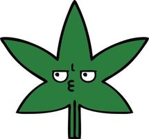 feuille de marijuana dessin animé mignon vecteur