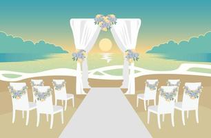illustration vectorielle de décorations de voûte de mariage plage colorée vecteur