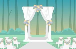 décorations colorées d'arc de mariage de jardin de forêt illustration vectorielle vecteur