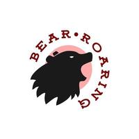 illustration d'ours rugissant. ours logo avec un style vintage. vecteur