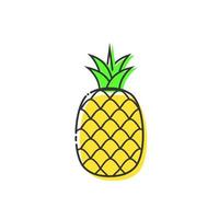 icône d'ananas de dessin animé sur fond blanc vecteur