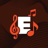 logo de l'alphabet de la musique e vecteur