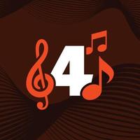 logo de la musique numéro 4 vecteur