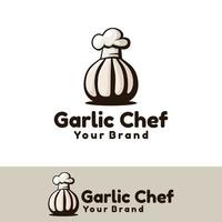 illustration de logo art chef ail vecteur