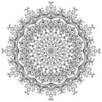 motif circulaire en forme de mandala pour henné, mehndi, tatouage, décoration. bel ornement noir et blanc de relaxation. vecteur
