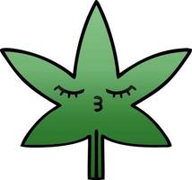 feuille de marijuana dessin animé ombré dégradé vecteur