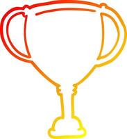 trophée de sport de dessin animé de ligne de gradient chaud vecteur