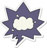 nuage de dessin animé et autocollant de bulle de dialogue vecteur