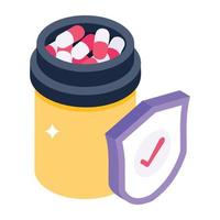 icône d'assurance médicaments dans un style 3d vecteur