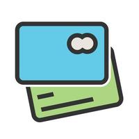icône de ligne remplie de carte de crédit vecteur