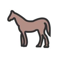 icône de ligne remplie de cheval vecteur