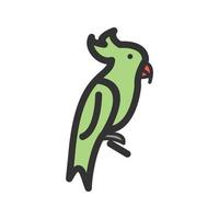 icône de ligne remplie de perroquet vecteur