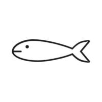 icône de ligne remplie de poisson vecteur