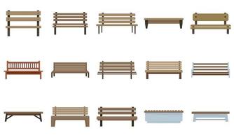 banc, icônes, ensemble, plat, vecteur, isolé vecteur