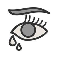 icône de ligne remplie de larmes aux yeux vecteur