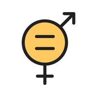 icône de ligne remplie d'égalité des sexes vecteur