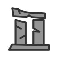 icône de ligne remplie de pilier cassé vecteur