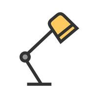 icône de ligne remplie de lampe de bureau vecteur