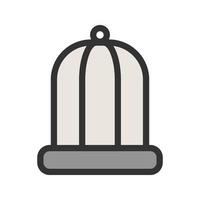 icône de ligne remplie de cage à oiseaux vecteur