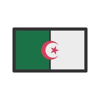 icône de ligne remplie d'algérie vecteur