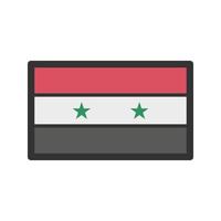 icône de ligne remplie de syrie vecteur