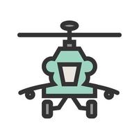 icône de ligne remplie d'hélicoptère ii vecteur