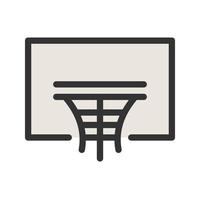 icône de ligne remplie de panier de basket vecteur