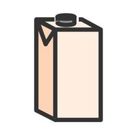 icône de ligne remplie de boîte de lait vecteur