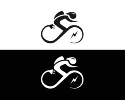 logo de vélo électrique et modèle de vecteur de conception d'icône.