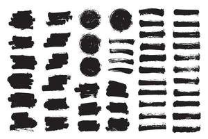 collection de vecteurs coup de pinceau de peinture noire. texture de brosse grunge. vecteur