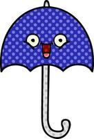 parapluie de dessin animé de style bande dessinée vecteur