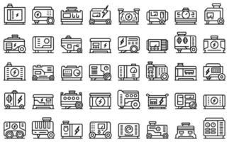 les icônes du générateur de puissance définissent le vecteur de contour. moteur électrique