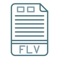 icône de deux couleurs de ligne flv vecteur