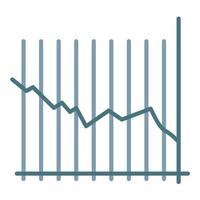 icône de deux couleurs de ligne de graphique de tendance vecteur