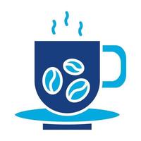 icône de deux couleurs de glyphe de tasse à café vecteur