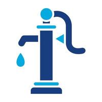 icône de deux couleurs de glyphe de pompe à eau vecteur