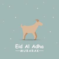 joyeux eid al adha illustration avec chèvres, lanternes et lune vecteur