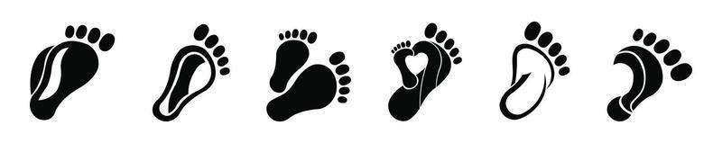 illustration de contour des semelles de pied gauche et droite pour la biomécanique, les chaussures, le contour réaliste de style dessin animé. pied de logo d'inspiration vectorielle vecteur