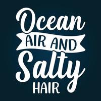 conception de typographie air océanique et cheveux salés vecteur
