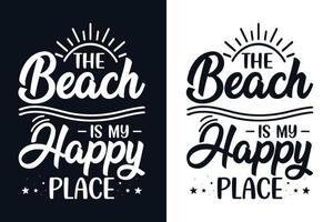 conception de t-shirt de typographie de plage d'été vecteur
