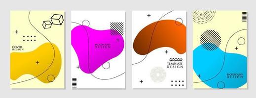 ensemble de modèles de couverture à la mode et modernes. conception abstraite de fond avec des éléments de forme fluide. conception pour les entreprises vecteur