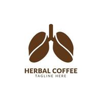 café aux herbes logo d'entreprise naturellement créatif vecteur