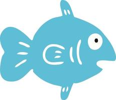 dessin animé doodle d'un poisson marin vecteur