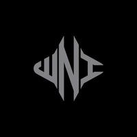 conception créative de logo de lettre wni avec graphique vectoriel