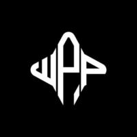 conception créative de logo de lettre wpp avec graphique vectoriel