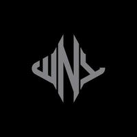 conception créative de logo de lettre wny avec graphique vectoriel