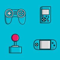 vecteur de conception plate de console de jeu joystick. logo coloré avec fond doux. illustration graphique abstraite.