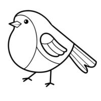 livre ou page de coloriage de noël. oiseau noir et blanc illustration vectorielle vecteur