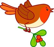 clipart de dessins animés de noël. noël oiseau clipart vecteur