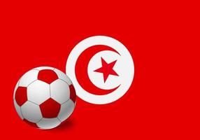 drapeau tunisien et ballon de football vecteur